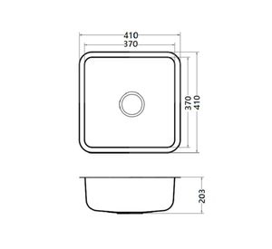 Lavaplatos bajo cubierta gris 41x41x20 cm