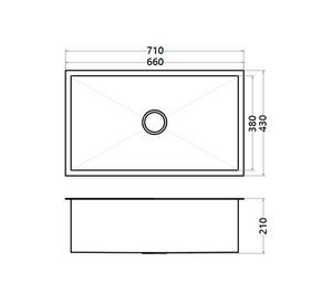 Lavaplatos empotrar Negro 71x43x21 cm