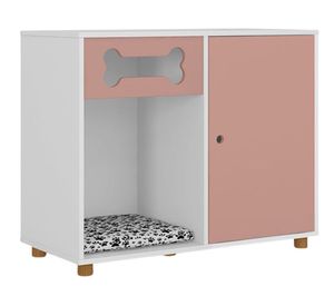Buffet mascota 1 puerta Dog blanco/rosa