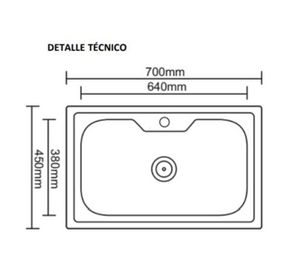 Lavaplato empotrado 45 x 70 cm Brooklyn