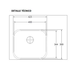 Lavaplato empotrado 36.9 x 42.3 cm Bronx