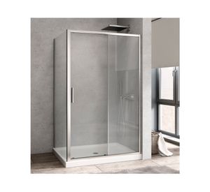 Mampara corredera esquina perfil cromado 190x150x80 cm