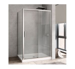 Mampara corredera esquina perfil cromado 190x180x70 cm