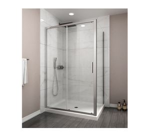 Mampara corredera esquina perfil cromado 190x180x70 cm