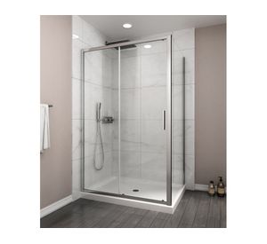 Mampara corredera esquina perfil cromado 190x160x70 cm