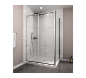 Mampara corredera esquina perfil cromado 190x140x70 cm