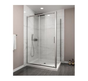 Mampara corredera esquina perfil cromado 190x150x70 cm