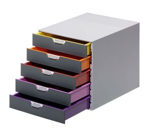 Cajonera Varicolor 5 cajones gris