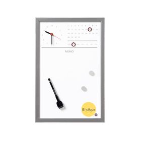 Pizarra magnética reloj 30x45 cm gris