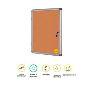 Diario mural corcho 66.4x71 cm café