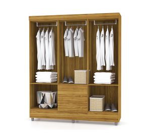 Clóset 6 puertas 2 cajones Ideal canela