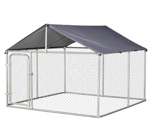 Canil modular perros 2.3x2.3x1.7 m Malla galvanizada