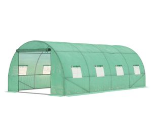 Invernadero túnel 36 m2 600x300x200 cm verde