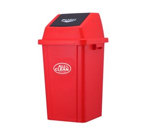 Basurero reciclaje 60 litros rojo