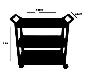Carro organizador multiusos 3 niveles negro