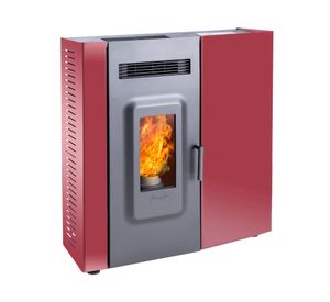 Calefactor Pellet 70-168 m2 Slim 9000 rojo