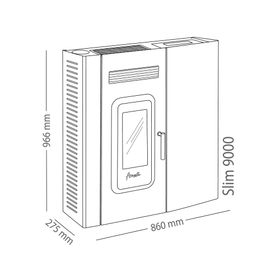 Calefactor Pellet 9400W Slim negro