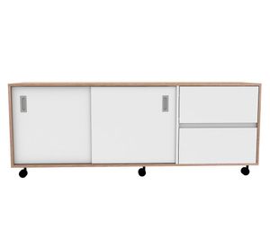 Rack TV 70" Nash melamina blanco olmo