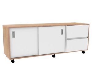 Rack TV 70" Nash melamina blanco olmo