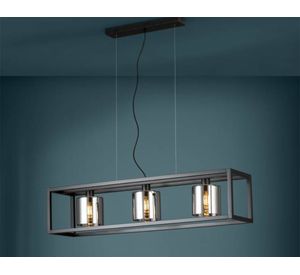 Lámpara colgar 3L E27 Brisling negro