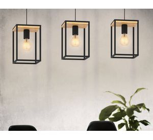 Lámpara colgar 3L E27 Libertad negro