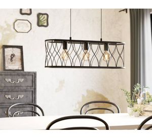 Lámpara colgar 3L E27 Giltspur negro