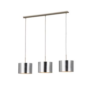 Lámpara colgar 3L E27 Saganto níquel plateado