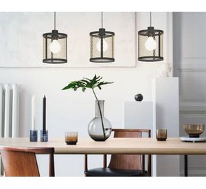 Lámpara colgar 3L E27 Dellow negro