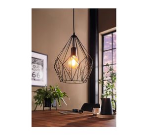 Lámpara colgar 1L E27 Carlton negro