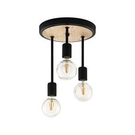 Lámpara techo 60W E27 3L Wilmcote negro/café