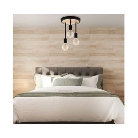 Lámpara techo 60W E27 3L Wilmcote negro/café