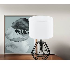 Lámpara sobremesa 1L E14 Carlton 2 negro/blanco