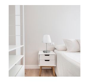 Lámpara sobremesa 1L E14 Damasco 1 blanco/plateado