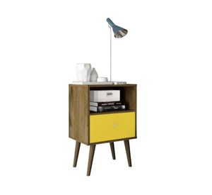 Velador 1 cajón MB2014 rústico/amarillo