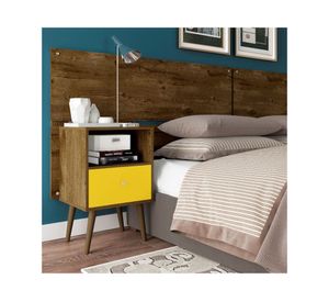 Velador 1 cajón MB2014 rústico/amarillo