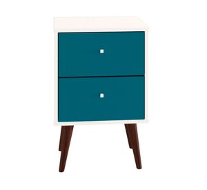 Velador 2 cajones MB2015 blanco/azul