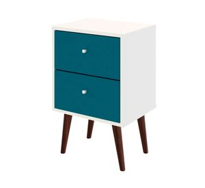 Velador 2 cajones MB2015 blanco/azul
