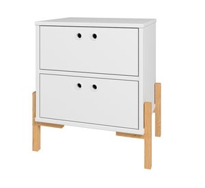 Velador 2 cajones Córner blanco