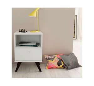 Velador 1 cajón Retro blanco