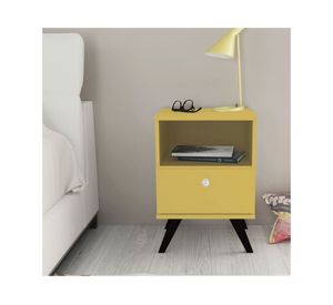 Velador 1 cajón Retro amarillo