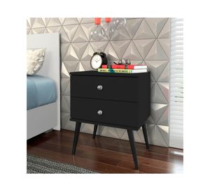 Velador 2 cajones Felipe negro