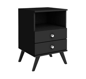 Velador 2 cajones Retro negro