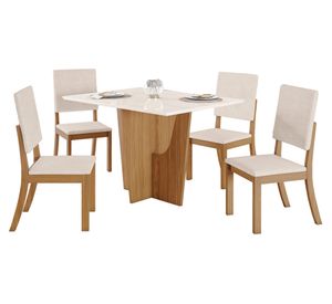 Comedor 4 sillas Off blanco