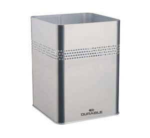 Papelero cuadrado metálico 18.5 litros plateado