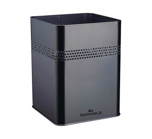 Papelero cuadrado metálico 18.5 litros negro