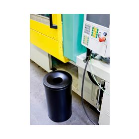 Papelero metal 60 litros tapa extintora negro