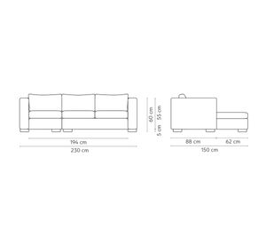 Sofá seccional Trayken der marengo