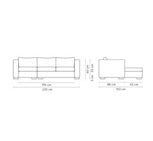 Sofá seccional Trayken izq marengo