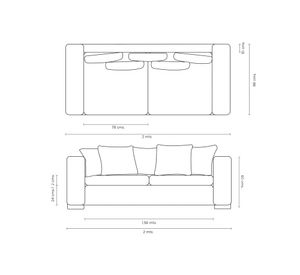 Sofá 2 m Palermo gris