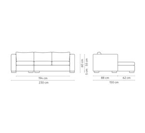 Sofá seccional Trayken izq turquesa